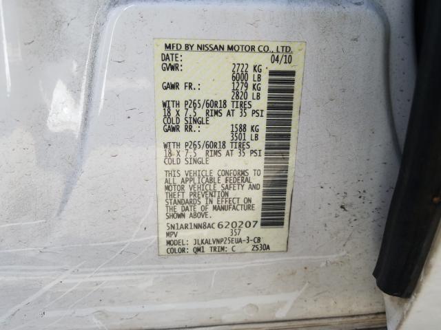 Photo 9 VIN: 5N1AR1NN8AC620207 - NISSAN PATHFINDER 