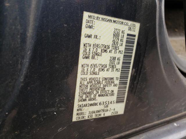 Photo 12 VIN: 5N1AR1NN8BC635145 - NISSAN PATHFINDER 