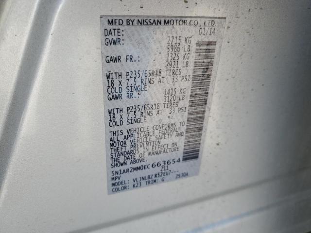 Photo 12 VIN: 5N1AR2MM0EC663654 - NISSAN PATHFINDER 