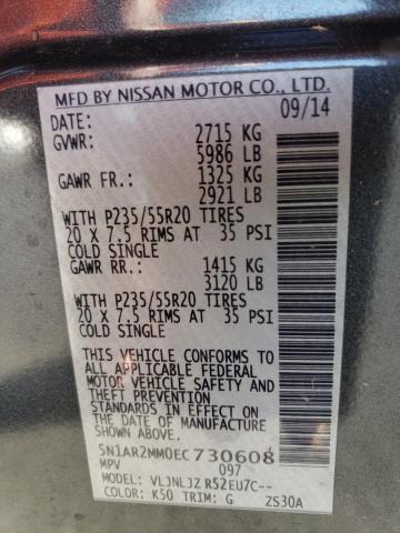 Photo 12 VIN: 5N1AR2MM0EC730608 - NISSAN PATHFINDER 