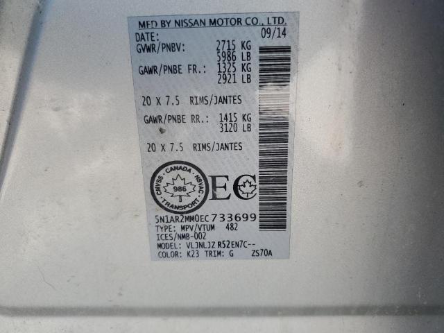 Photo 12 VIN: 5N1AR2MM0EC733699 - NISSAN PATHFINDER 