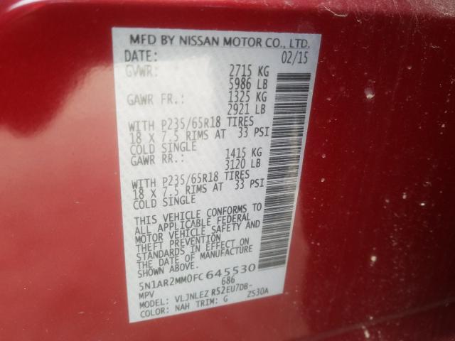 Photo 9 VIN: 5N1AR2MM0FC645530 - NISSAN PATHFINDER 