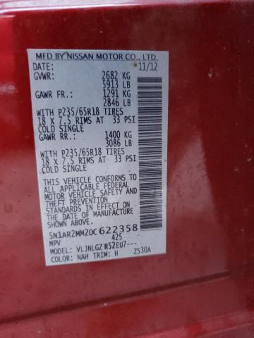 Photo 11 VIN: 5N1AR2MM2DC622358 - NISSAN PATHFINDER 