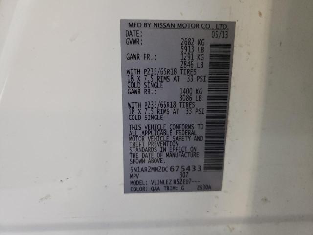 Photo 12 VIN: 5N1AR2MM2DC675433 - NISSAN PATHFINDER 