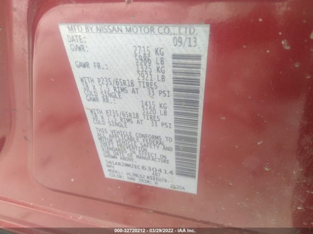 Photo 8 VIN: 5N1AR2MM2EC630414 - NISSAN PATHFINDER 