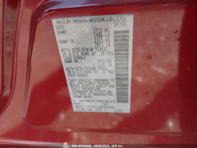 Photo 8 VIN: 5N1AR2MM2FC690615 - NISSAN PATHFINDER 