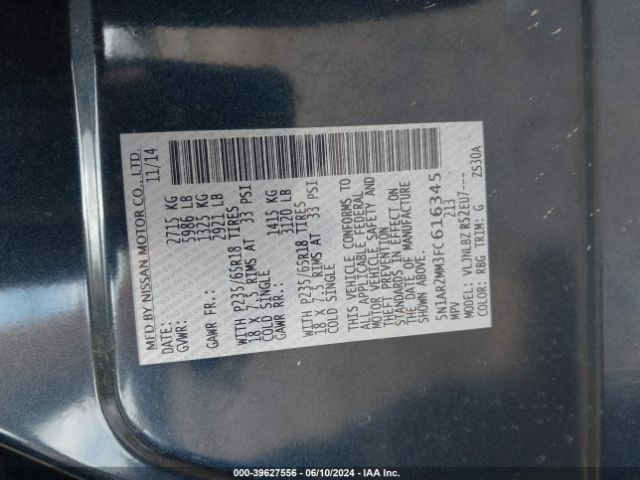 Photo 8 VIN: 5N1AR2MM3FC616345 - NISSAN PATHFINDER 