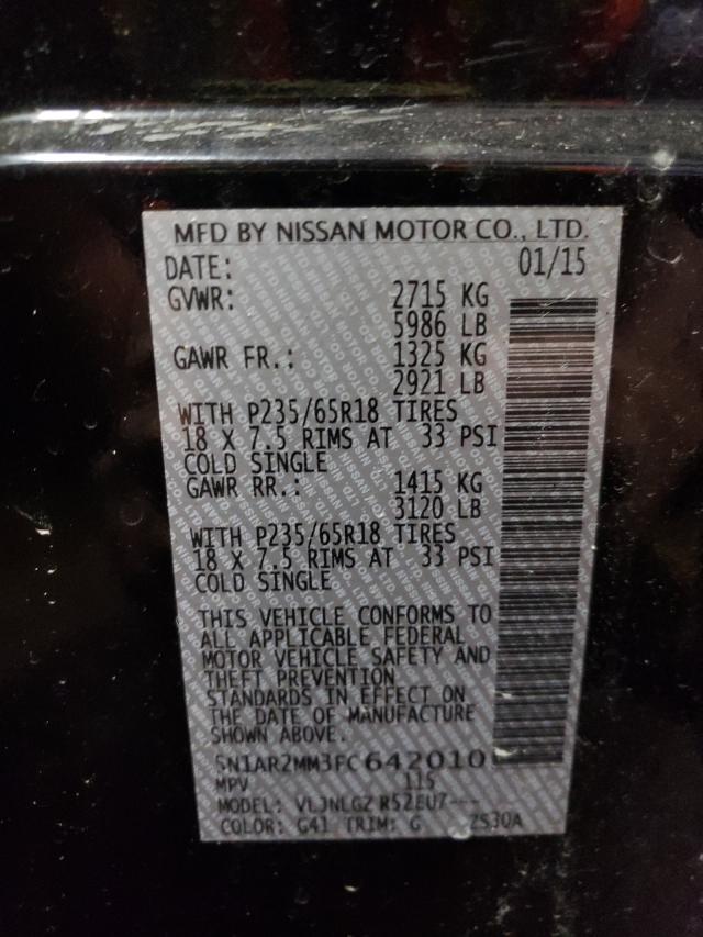 Photo 9 VIN: 5N1AR2MM3FC642010 - NISSAN PATHFINDER 