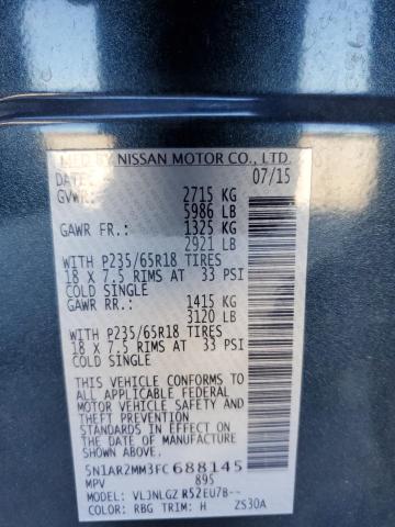 Photo 12 VIN: 5N1AR2MM3FC688145 - NISSAN PATHFINDER 