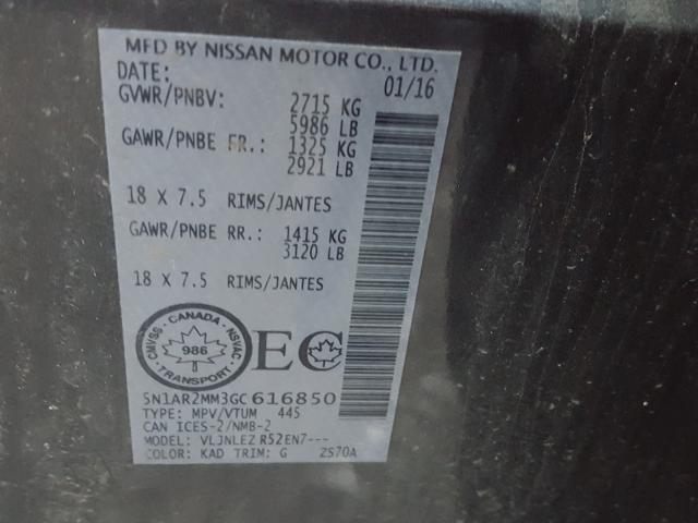 Photo 9 VIN: 5N1AR2MM3GC616850 - NISSAN PATHFINDER 