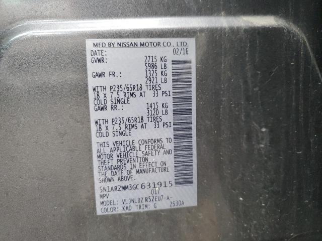 Photo 11 VIN: 5N1AR2MM3GC631915 - NISSAN PATHFINDER 