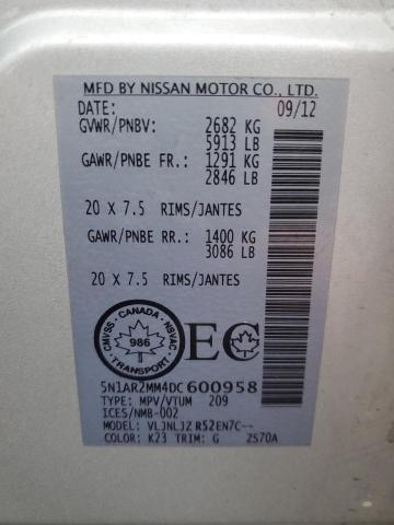 Photo 12 VIN: 5N1AR2MM4DC600958 - NISSAN PATHFINDER 