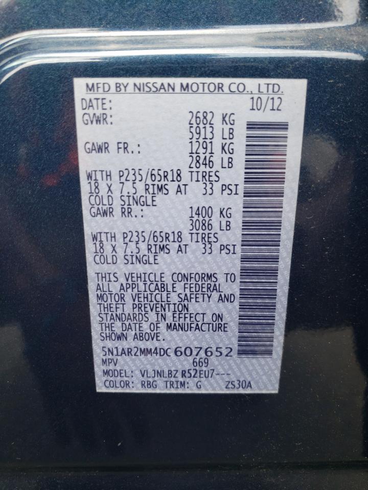 Photo 12 VIN: 5N1AR2MM4DC607652 - NISSAN PATHFINDER 