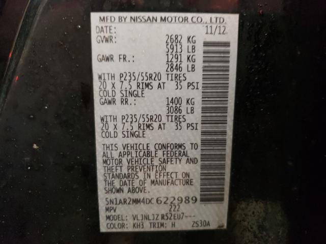 Photo 9 VIN: 5N1AR2MM4DC622989 - NISSAN PATHFINDER 