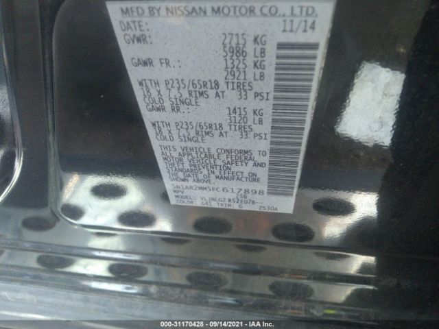 Photo 8 VIN: 5N1AR2MM5FC617898 - NISSAN PATHFINDER 