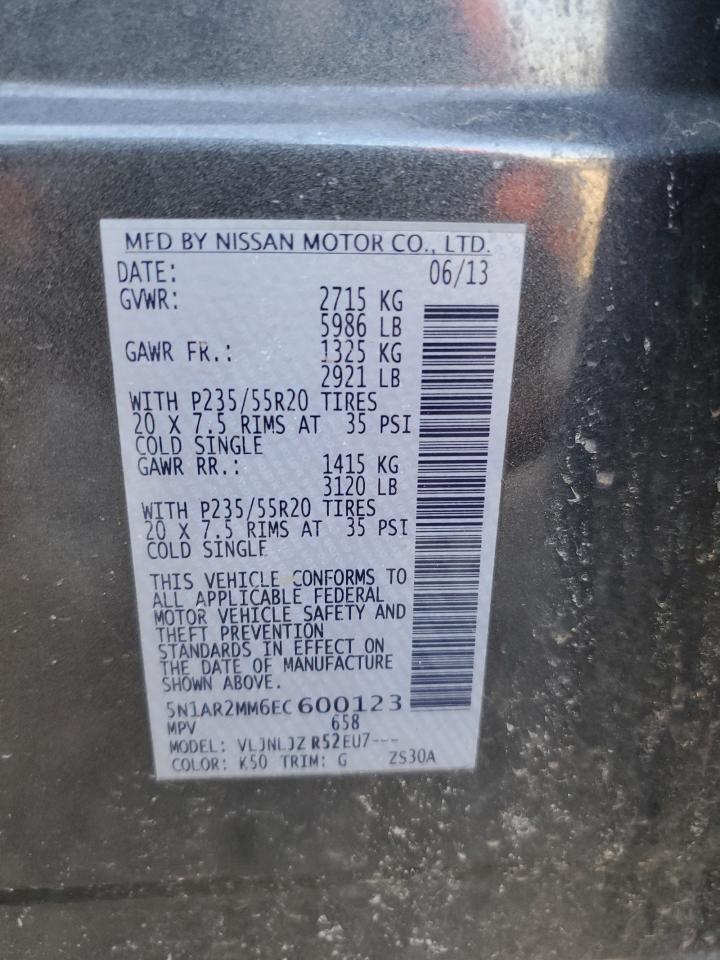 Photo 12 VIN: 5N1AR2MM6EC600123 - NISSAN PATHFINDER 