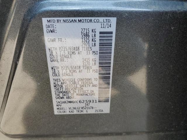 Photo 13 VIN: 5N1AR2MM6FC625931 - NISSAN PATHFINDER 