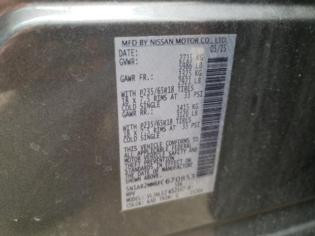 Photo 9 VIN: 5N1AR2MM6FC670853 - NISSAN PATHFINDER 