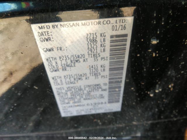 Photo 8 VIN: 5N1AR2MM6GC619984 - NISSAN PATHFINDER 