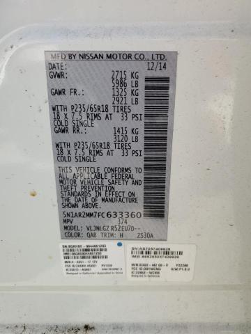 Photo 12 VIN: 5N1AR2MM7FC633360 - NISSAN PATHFINDER 