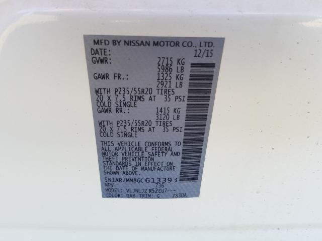 Photo 9 VIN: 5N1AR2MM8GC613393 - NISSAN PATHFINDER 