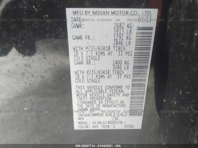 Photo 8 VIN: 5N1AR2MM9DC661562 - NISSAN PATHFINDER 