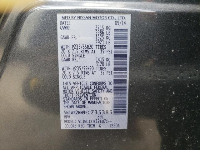 Photo 9 VIN: 5N1AR2MM9EC735385 - NISSAN PATHFINDER 