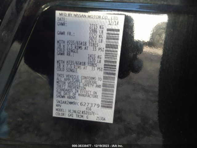 Photo 8 VIN: 5N1AR2MM9FC627379 - NISSAN PATHFINDER 