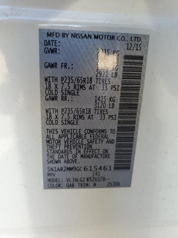 Photo 12 VIN: 5N1AR2MM9GC615461 - NISSAN PATHFINDER 