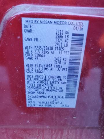 Photo 12 VIN: 5N1AR2MM9GC649366 - NISSAN PATHFINDER 