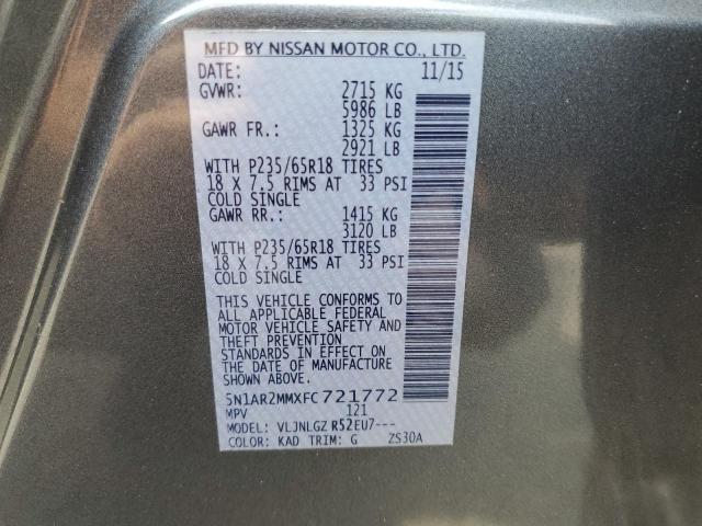 Photo 12 VIN: 5N1AR2MMXFC721772 - NISSAN PATHFINDER 