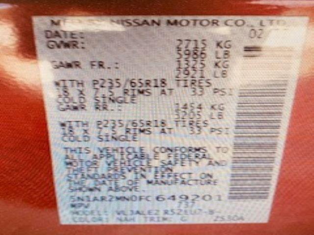 Photo 9 VIN: 5N1AR2MN0FC649201 - NISSAN PATHFINDER 