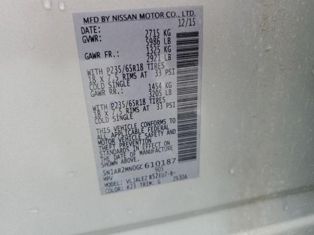 Photo 13 VIN: 5N1AR2MN0GC610187 - NISSAN PATHFINDER 