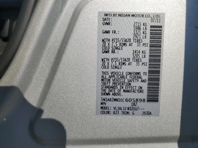 Photo 12 VIN: 5N1AR2MN1EC605898 - NISSAN PATHFINDER 