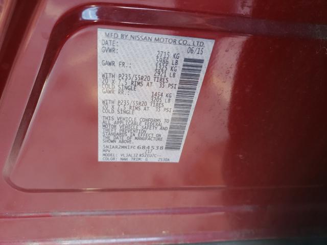 Photo 9 VIN: 5N1AR2MN1FC684538 - NISSAN PATHFINDER 