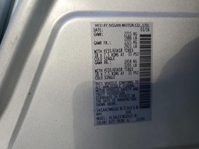 Photo 12 VIN: 5N1AR2MN1GC639018 - NISSAN PATHFINDER 