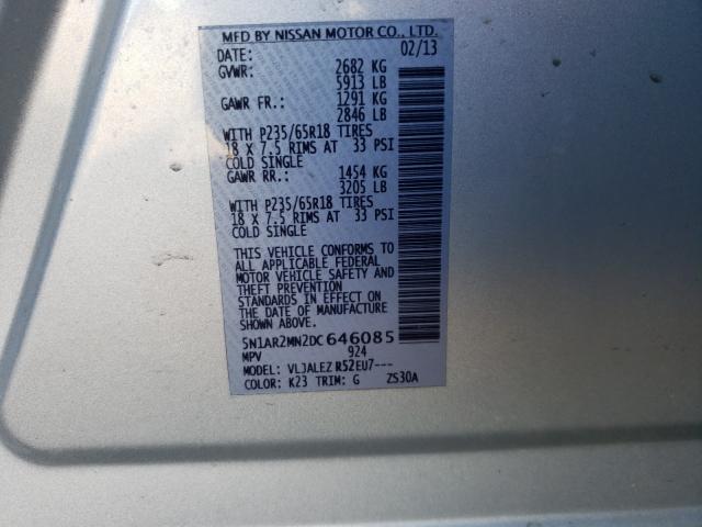 Photo 9 VIN: 5N1AR2MN2DC646085 - NISSAN PATHFINDER 