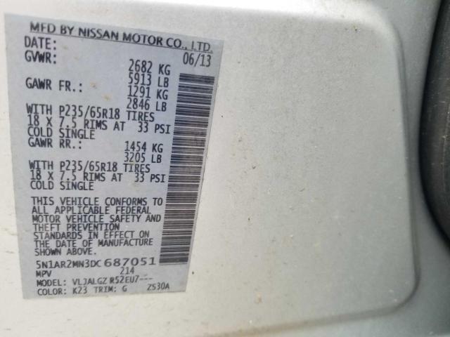 Photo 9 VIN: 5N1AR2MN3DC687051 - NISSAN PATHFINDER 