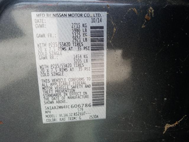 Photo 9 VIN: 5N1AR2MN4FC606786 - NISSAN PATHFINDER 