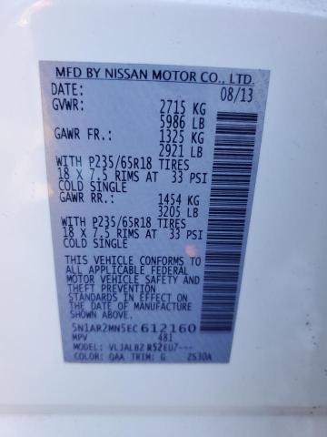 Photo 12 VIN: 5N1AR2MN5EC612160 - NISSAN PATHFINDER 