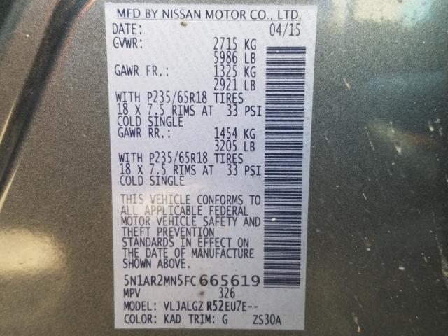 Photo 9 VIN: 5N1AR2MN5FC665619 - NISSAN PATHFINDER 