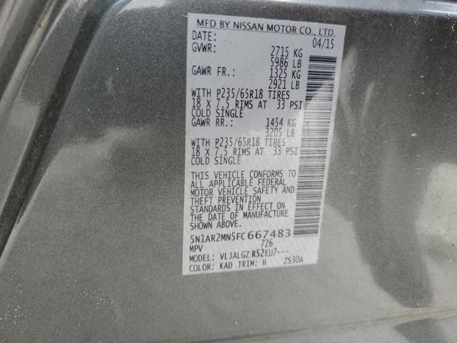 Photo 11 VIN: 5N1AR2MN5FC667483 - NISSAN PATHFINDER 