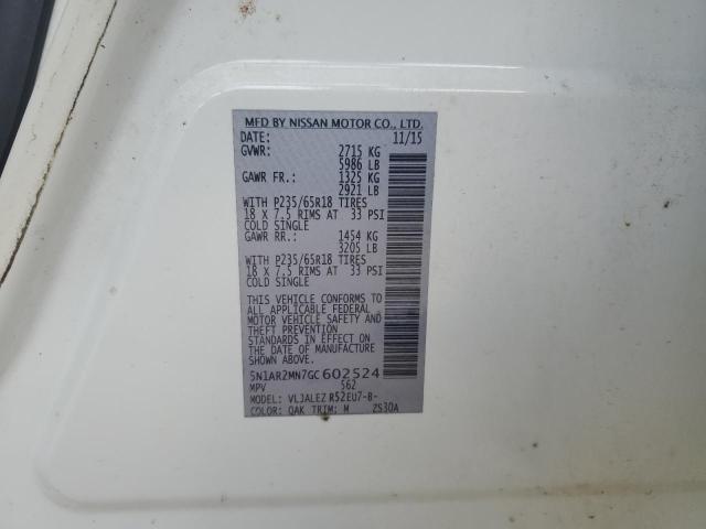 Photo 11 VIN: 5N1AR2MN7GC602524 - NISSAN PATHFINDER 