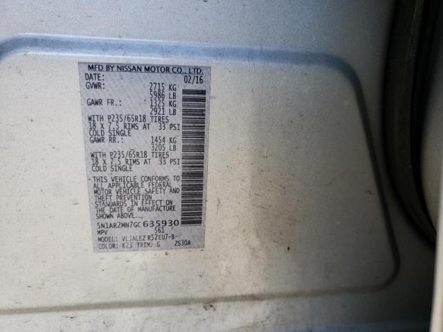 Photo 12 VIN: 5N1AR2MN7GC635930 - NISSAN PATHFINDER 