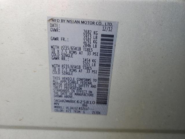 Photo 12 VIN: 5N1AR2MN8DC625810 - NISSAN PATHFINDER 