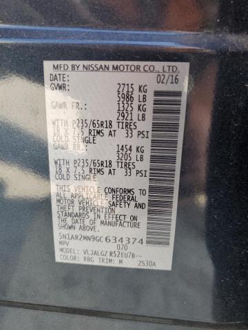 Photo 12 VIN: 5N1AR2MN9GC634374 - NISSAN PATHFINDER 