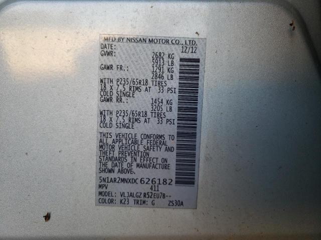 Photo 12 VIN: 5N1AR2MNXDC626182 - NISSAN PATHFINDER 