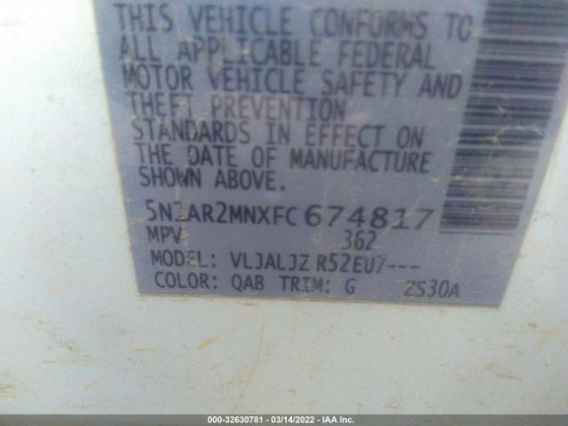 Photo 8 VIN: 5N1AR2MNXFC674817 - NISSAN PATHFINDER 