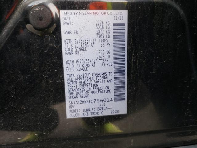 Photo 9 VIN: 5N1AT2MK2EC756014 - NISSAN ROGUE S 