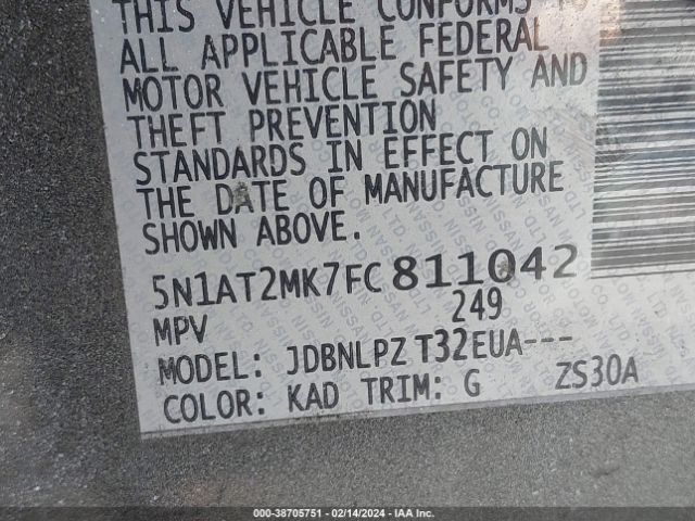 Photo 8 VIN: 5N1AT2MK7FC811042 - NISSAN ROGUE 